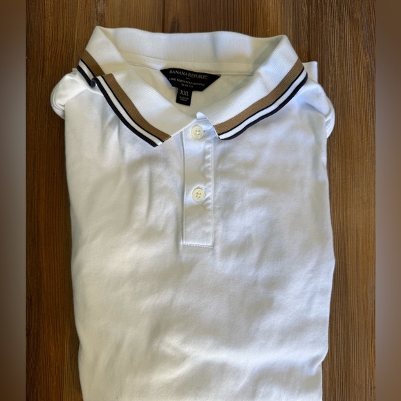 Banana Republic Other - Banana Republic White Polo Shirt with Black Trim
